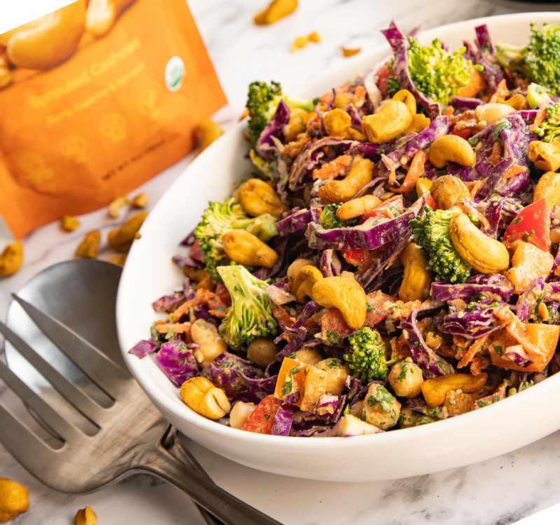 Crunchy Curry Cashew Chickpea Salad