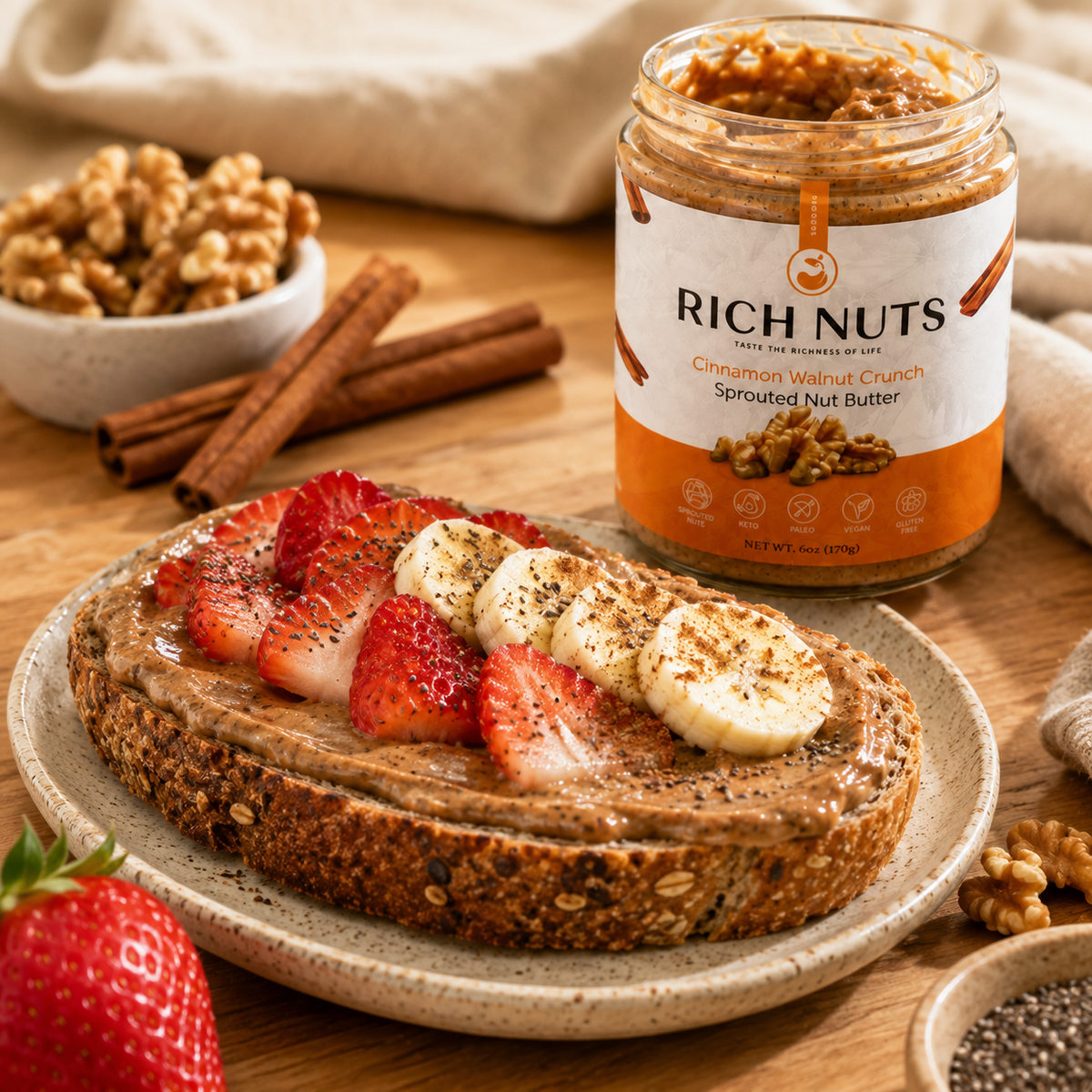 Sprouted Stone-Ground Nut Butter Duo