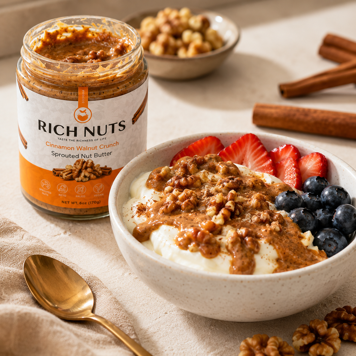 Sprouted Stone-Ground Nut Butter Duo