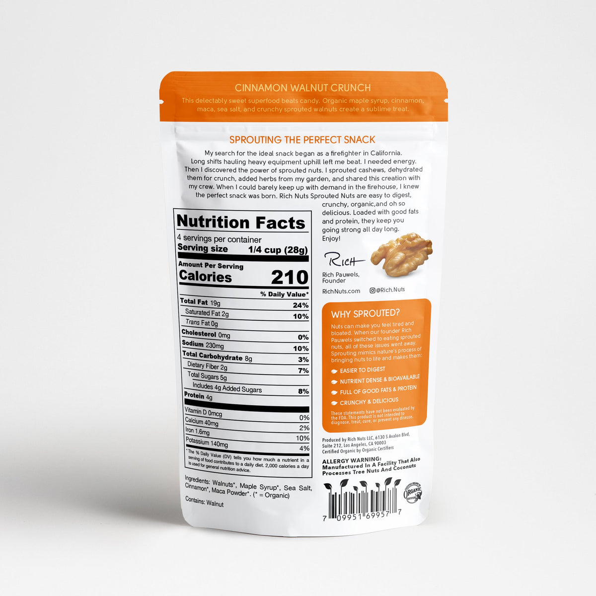 Cinnamon Walnut Crunch - Limited batch Single Bag (Not Certified Organic)